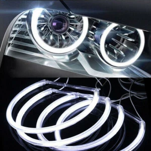 4PC Angel Eyes Light Fits BMW E36 E38 E39 E46 White Car Headlight LED Halo Lamp - Picture 1 of 9