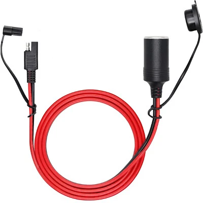 14AWG Car Cigarette Lighter Female Base Seat to Solar Panel SAE Power Cable Cord - Image 1 of 4