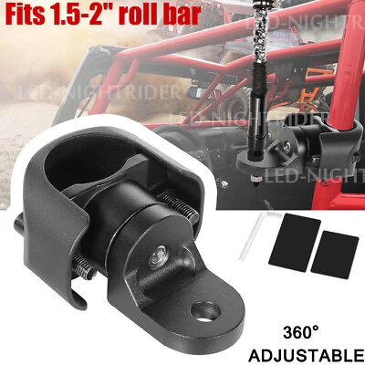 RGB LED Whip Light Antenna Mounting Bracket Clamp 1.5-2" Roll Bar Mounts ATV UTV - Image 1 of 4