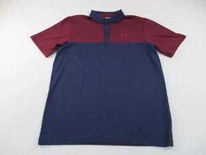 Under Armour Performance Polo Shirt Mens LT Red Blue Short Sleeve Golf Stretch - Picture 1 of 11
