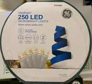 GE StayBright 250-Count 51.8-ft White Micro LED Christmas String Lights - Picture 1 of 9