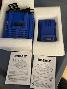 NEW KOBALT 24V MAX BATTERY 2.0 AH LITHIUM ION KB 224-03 & Charger KRC 2445-03 - Picture 1 of 8