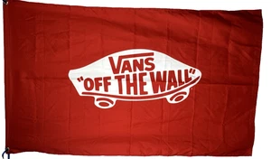 Furgonetas Off The Wall bandera roja con logotipo - Imagen 1 de 2