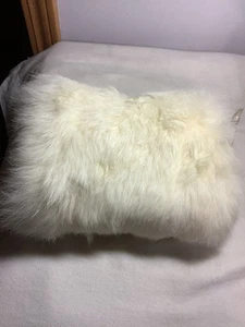Vintage 1950er Damen weiß Kaninchenfell Muff Hochzeit Handwärmer Braut 8” x 6” - Bild 1 von 9