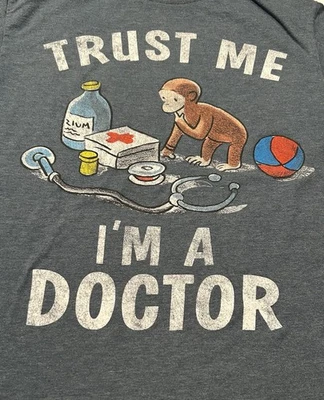 Camiseta Curious George Trust Me I’m A Doctor Hombre Talla M Azul Gráfico Camiseta Divertida Foto 1 de 4