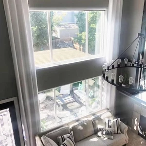 Tejido Poliéster Largo Personalizado Cortinas Ojal Superior (Blanco 50′′W x 96′′L) Nuevo - Imagen 1 de 5