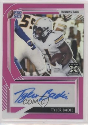 2022 Leaf Pro Set Metal Pink Prismatic /25 Tyler Badie #PA-TB1 Rookie Auto RC - Image 1 of 2