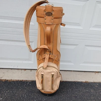 Bolsa de golf Burton vintage de cuero hecha en EE. UU. Jasper Alabama Foto 1 de 4