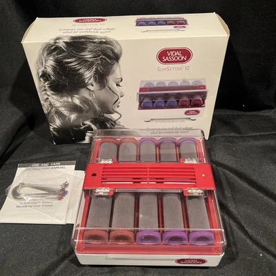 NOVO- Rolos quentes compactos Vidal Sassoon -2 tamanhos rolos flocados e 10 clipes VS371 - Imagem 1 de 4