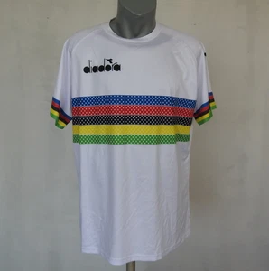 Diadora Mens Retro Activewear Jersey White Shirt Size 2XL Sport Cycling - Picture 1 of 4