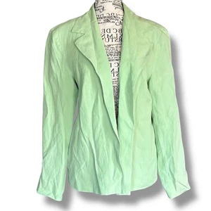 Coldwater Creek Gr. L grün Seide Leinen Blazer Jacke - Bild 1 von 5