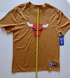 Chicago Bulls NBA Khaki T-Shirt size L 100% Cotton - Picture 1 of 5