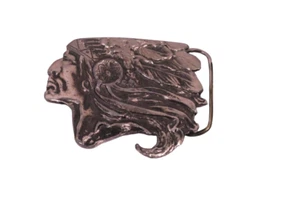 VINTAGE GREAT AMERICAN BUCKLE CO NATIVE AMERICAN INDIAN BELT BUCKLE 1976 - Picture 1 of 3
