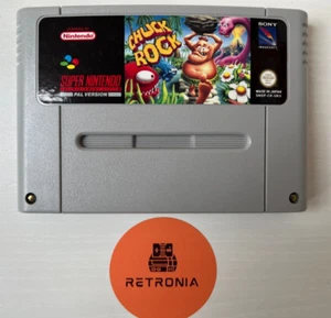 Chuck Rock Super Nintendo SNES Game Cart UK Version Fully Cleaned & Tested - Picture 1 of 3
