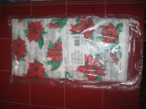 Vintage Weihnachten Linette 2-lagig Tischdecke Weihnachtsstern 54" x 96" USA (NEU) - Bild 1 von 2