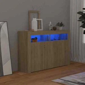 LED Lights Sideboard Buffet Display Cabinet Storage Kitchen Cupboard Shelf Table - Picture 1 of 12
