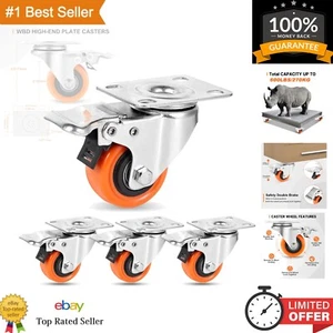 Ruedas giratorias de placa de 2" de alta resistencia - Capacidad de carga de 600 libras - Juego de 4 con caja fuerte... - Imagen 1 de 9