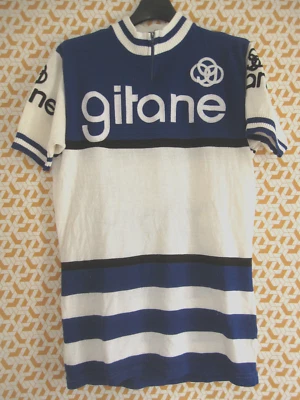 Maillot Cycliste vintage GITANE Noret Cycles Acrylique Laine 70'S jersey - L - Photo 1/4