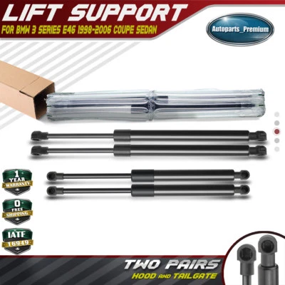 4x Soportes de elevación de capó y puerta trasera Amortiguadores Puntales para BMW E46 325Ci 325xi 328Ci  Foto 1 de 4