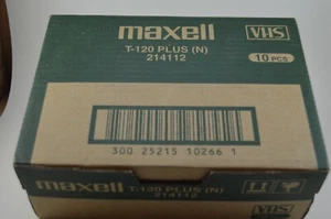Maxell T-120 PLUS (N) VHS Tapes - Case of 10 tapes - NEW!! - Picture 1 of 4