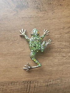Colgante rana vintage piedras doradas y verdes - Imagen 1 de 3