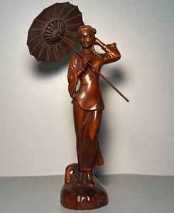 Chinese handmade Natural Boxwood Wood Carving Statue Exquisite Wooden Sculpture - Picture 1 of 11