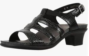 SAS Allegro Black Croc Size 9W WideWomen's Shoes Sandals NEW Made in USA - Picture 1 of 7