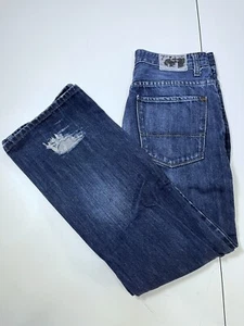 Levi Strauss Signature Authentics Youth 26/28 Blue Jeans Size 16R Distressed - Picture 1 of 5