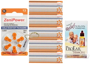 ZeniPower Size 13 Hearing Aid Batteries (600 Pack) + Battery Holder - Picture 1 of 5