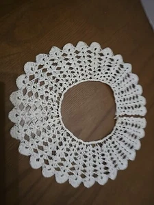 Vintage Ivory Crocheted Collar with Pearl Button Closure  - Picture 1 of 5