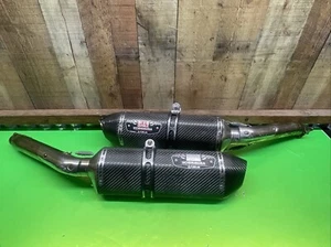 08-20 Suzuki Hayabusa GSXR 1300 YOSHIMURA R-77 CARBON EXHAUST DUAL SLIP ON S3 - Picture 1 of 21