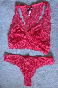 Adore Me Beautiful Lingerie Bralette Panty Set S M Alaysia Red Bra Thong Lace - Bild 1 von 12