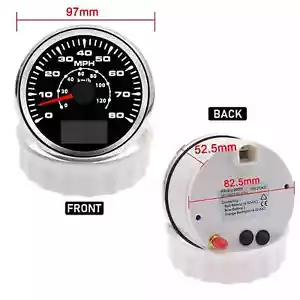 85MM Boat GPS Speedometer Gauge Marine MPH Speedometer 0-80MPH 0-120KM/H Waterpr - Picture 1 of 1