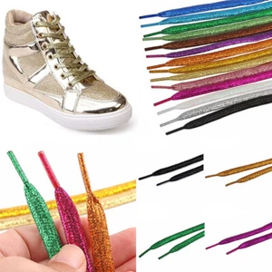 Glitter Shoelaces Colourful Flat Round Laces Sneakers Runners Laces One Pa ) - Picture 1 of 26