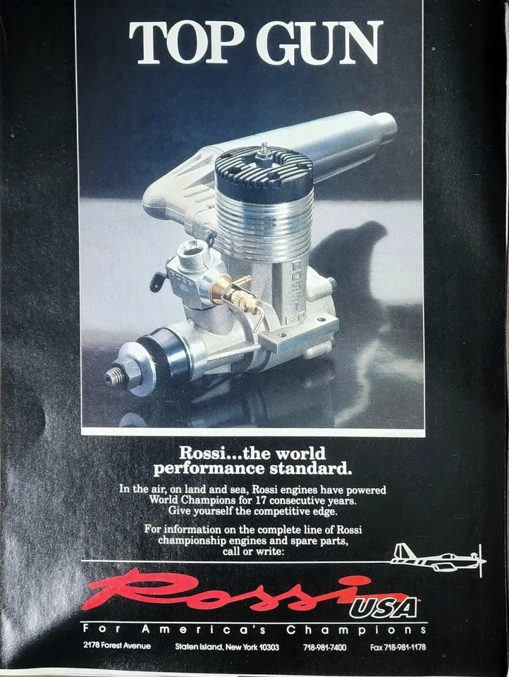 Rossi Top Gun .60 Engine Print Ad Ephemera Wall Art Decor - Image 1 of 1