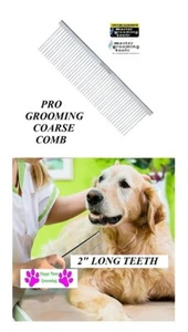 Master Grooming Tools PRO Galgo Acero PEINE DE DIENTES DE PELO MEDIO LARGO Cuidado de mascotas - Imagen 1 de 3