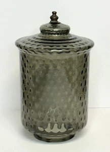 Vintage Smokey Optic Hanging Ribbed Glass Swag Shade Pendant Replacement MCM A - Picture 1 of 6