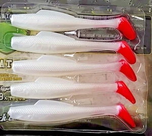 T Tail Jig Head with 5 Hooks Lures Pack Soft Body Paddle Tail Fishing Lures 20 - Picture 1 of 16