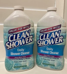 2 Clean Shower Daily Shower Cleaner Refill, 60oz ea Fresh Clean Scent +Tub Tile - Picture 1 of 4
