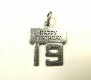 VINTAGE HAPPY BIRTHDAY 19 CHARM WELLS STERLING SILBER 925 - Bild 1 von 8