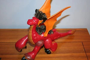 Fisher Price Imaginext Red Furry Castle Dragon 2008 Flapping Wings Sounds GUC - Picture 1 of 3