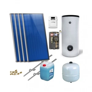 Flachkollektoren Warmwasser Solarpaket 4 Kollektoren Speicher Flachkollektor - Bild 1 von 8