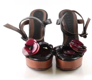 Marni Black Leather Embellished Open Toe Sandals Womens Size 39M MSRP $695 - Picture 1 of 6
