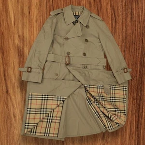 BURBERRY Gr.L 90S Trenchcoat Double Nova Check Beige - Bild 1 von 11