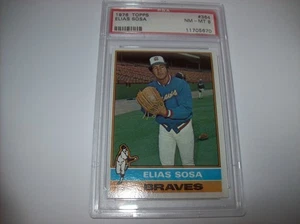 1976 Topps #364  Elias Sosa Atlanta Braves PSA Graded NM 8 Free Ship & Tracked - Picture 1 of 3