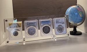 4 Grids Acrylic Display Case Crystal Box for NGC/PCGS/ICG/ANACS Mixed Holders - Picture 1 of 10