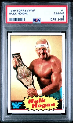 Topps WWF Hulk Hogan 1985 #1 PSA 8 Foto 1 de 2