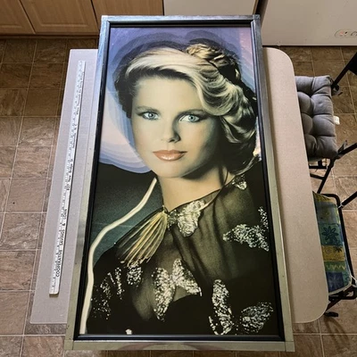 Supermodel Christie Brinkley 1970s 1980s Vintage Retail Sign Poster 26x50” Rare - Image 1 of 4