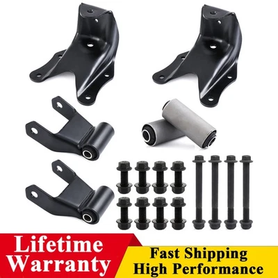 Pair Rear Leaf Spring Shackle Bracket Hanger Kit for Ford F150 F250 F350 Bronco Foto 1 de 4