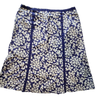 Falda Boden Floral Línea A Cremallera Lateral, Hasta la Rodilla, Talla 6, Algodón Elegante Foto 1 de 4